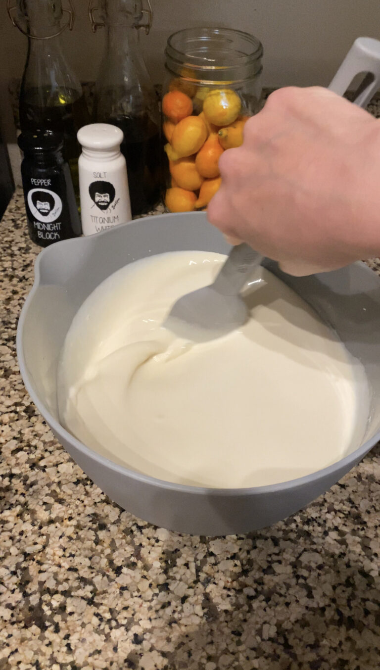 Stirring the milk mixture together