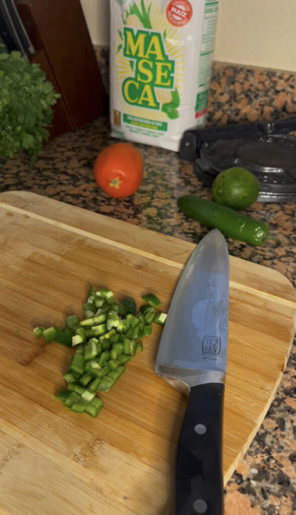 One jalapeño diced up finely.