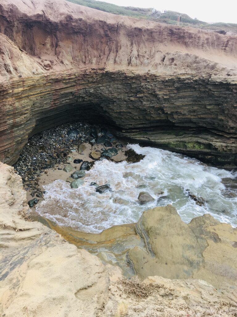 Cliffs at Point Loma with High tide