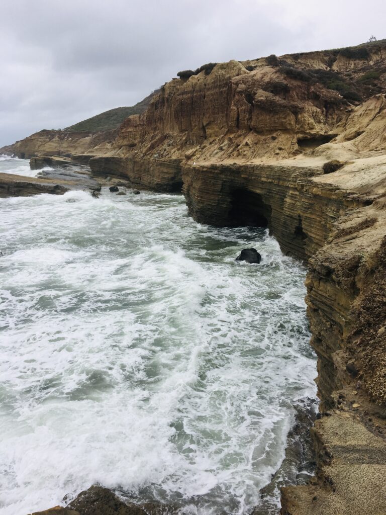 Cliffs at Point Loma with High tide