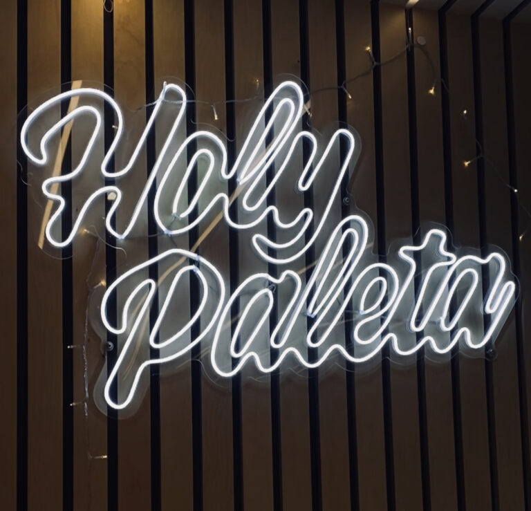 Holy paleta neon sign