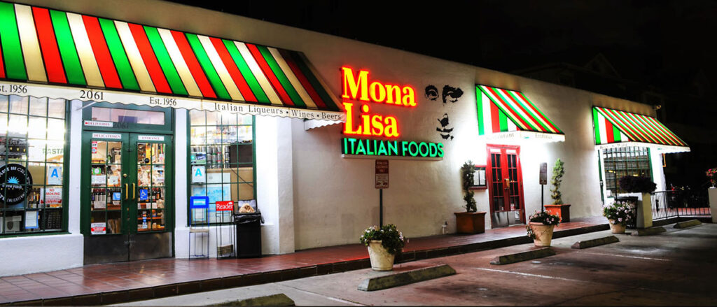 Mona Lisa Italian foods store front.