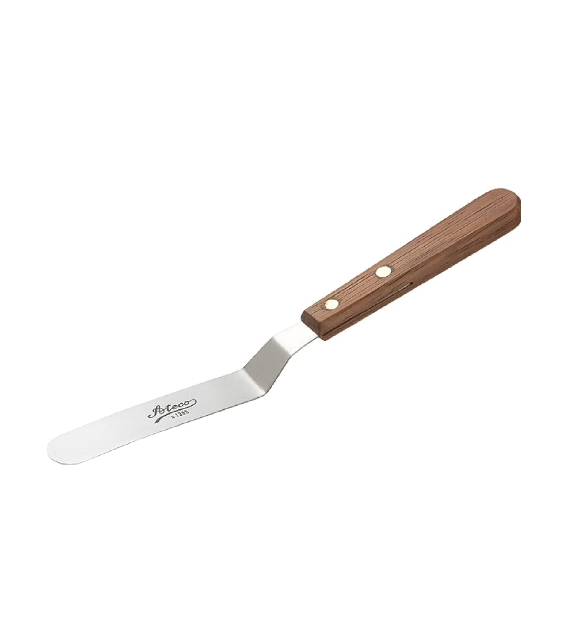 Ateco 1385 Offset Spatula with 4.5-Inch Stainless Steel Blade, Wood Handle, 4.5 Inch, natural