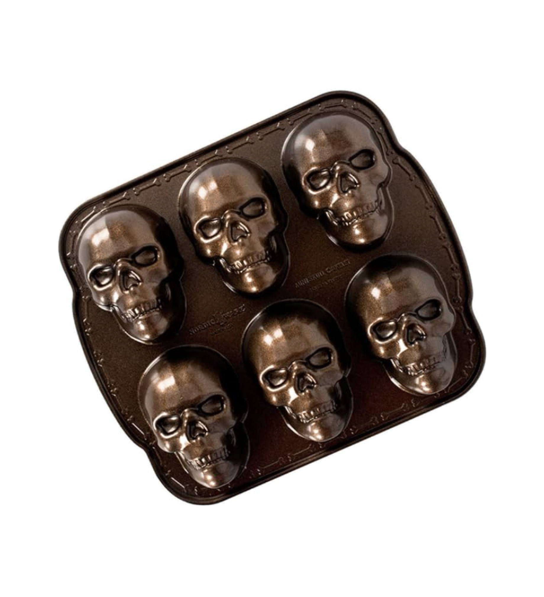 Nordic Ware Halloween Bakeware, Haunted Skull Cakelet Pan, Bronze