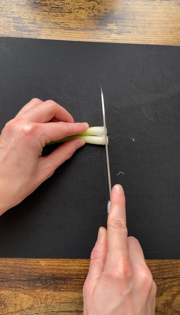 Chopping Green Onion Stalks