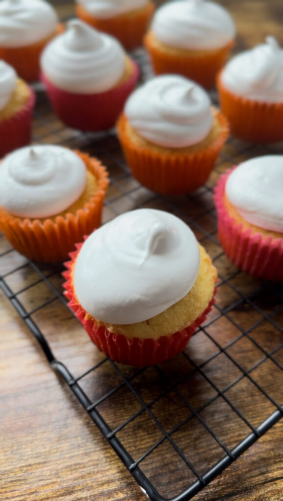 Hi-hat frosting on Cupcakes.