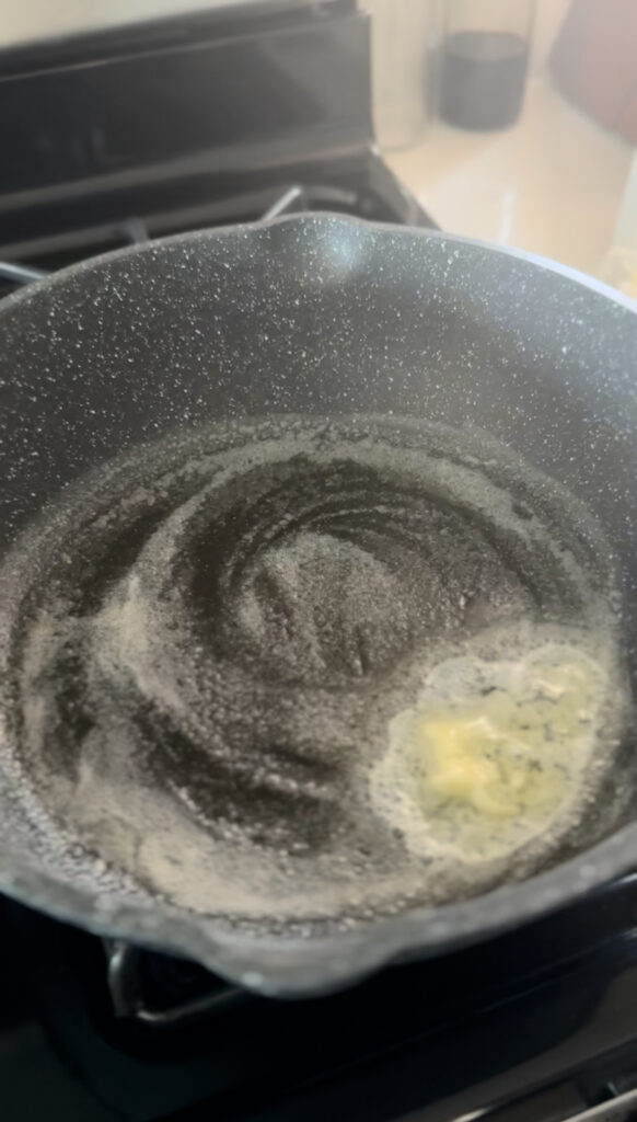 butter in frying pan