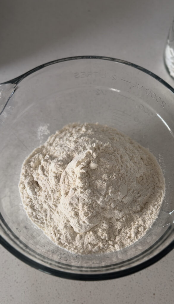 flour in mixing bowl