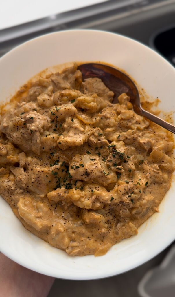 finished chicken paprikash