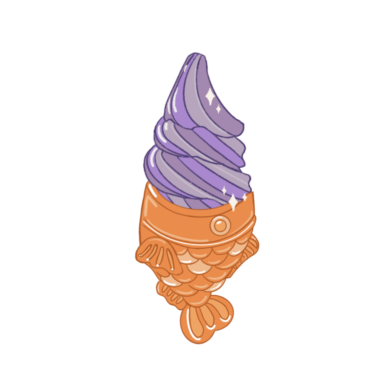 Ube Ice Cream Taiyaki Sticker