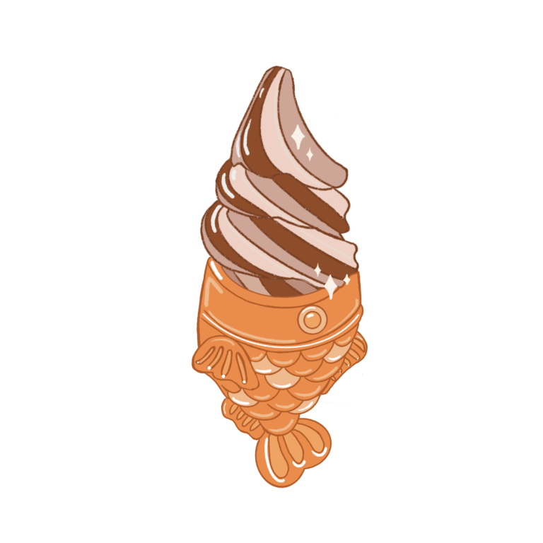 Chocolate Taiyaki Ice Cream Sticker