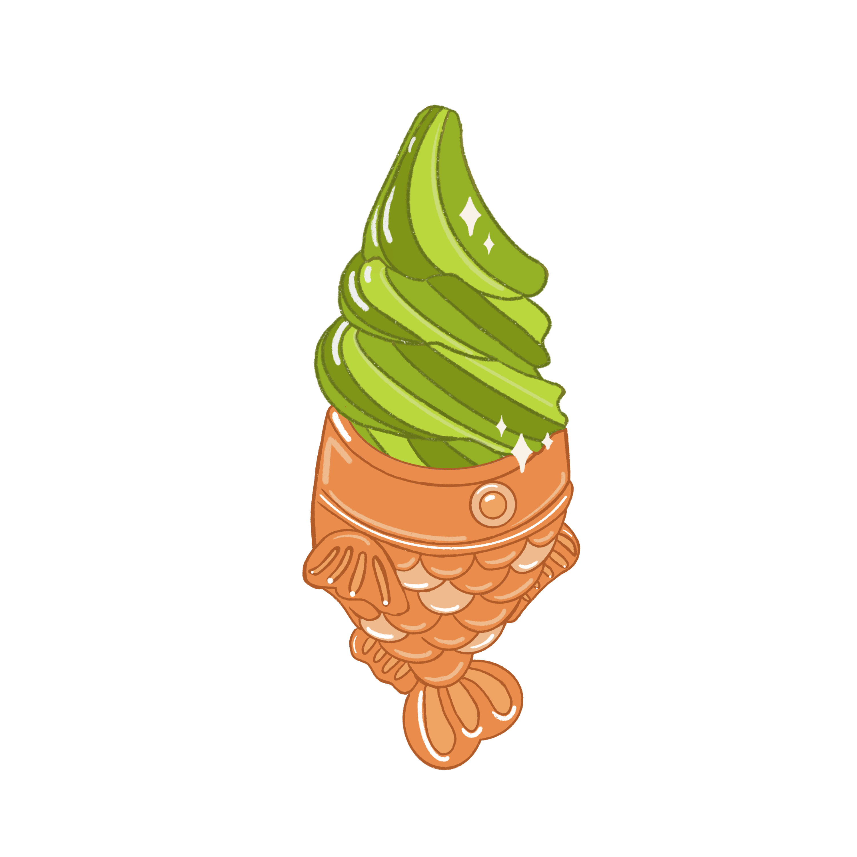 Match Taiyaki Ice Cream Sticker