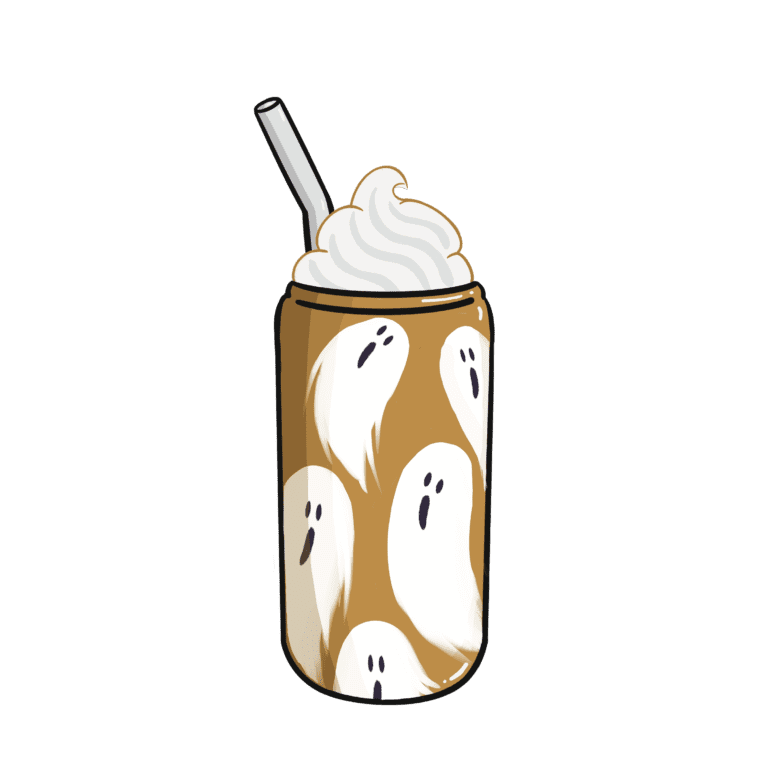 Ghost Iced Coffee Creamer Sticker, Iced Coffee Sticker, Halloween Sticker, Ghosts, Cute Sticker, Coffee, Spooky Sticker