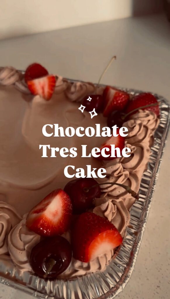 Chocolate tres leche cake