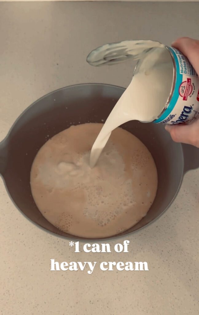 Prepping three milks for tres leche