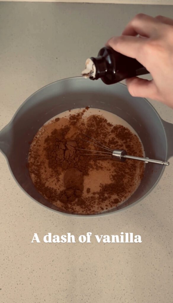 Prepping three milks for tres leche