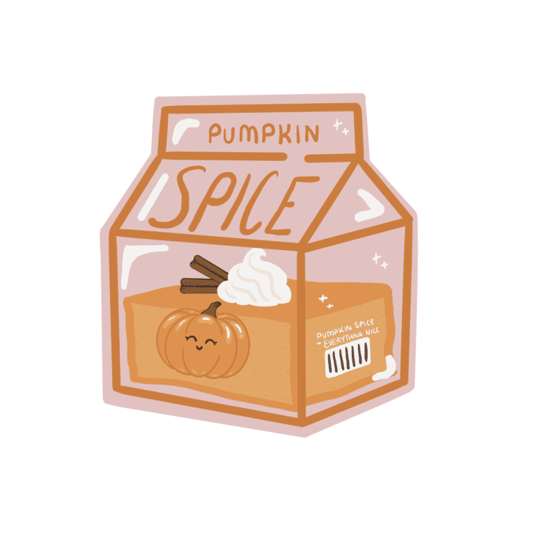 Pumpkin Spice Sticker, Halloween Sticker, Cute Sticker, Cute Pumpkin, Juice Box, Spooky Sticker, Snacks and Juice, Kawaii Sticker