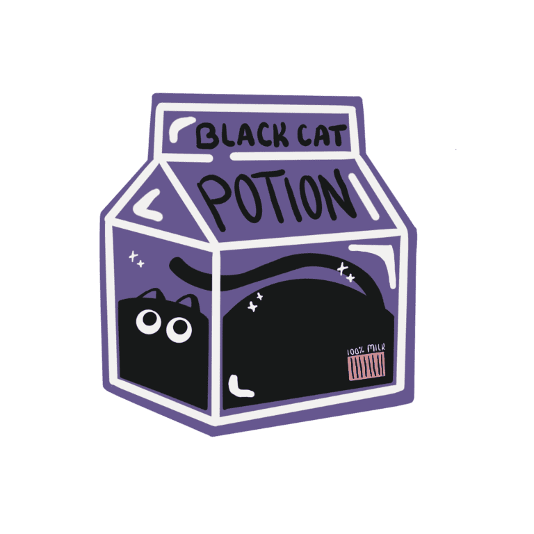 Black Cat Potion Sticker, Halloween Sticker, Cute Sticker, Cute Black Cat, Juice Box, Spooky Sticker, Snacks and Juice, Kawaii Sticker