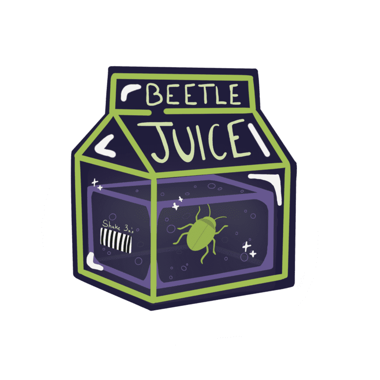 Beetle Juice Sticker, Halloween Sticker, Cute Sticker, Snacks, Juice Box, Kawaii, Spooky Designs, Movie Quotes