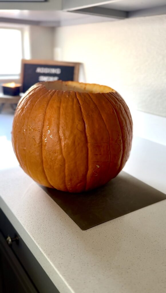 carving pumpkin for homemade pumpkin puree