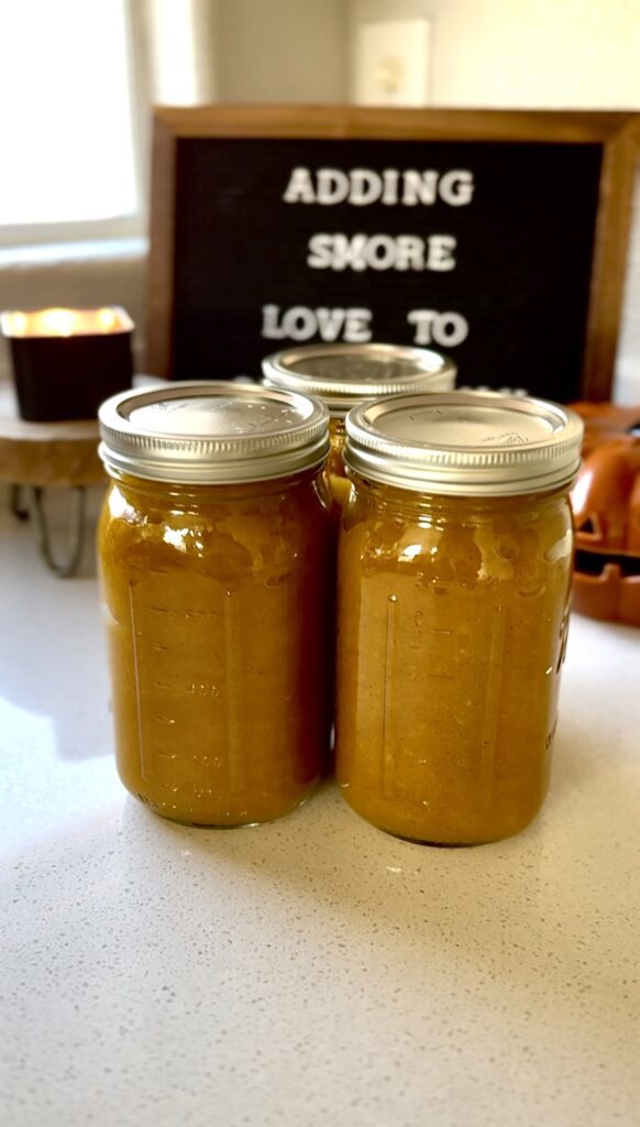 Homemade pumpkin puree in mason jars