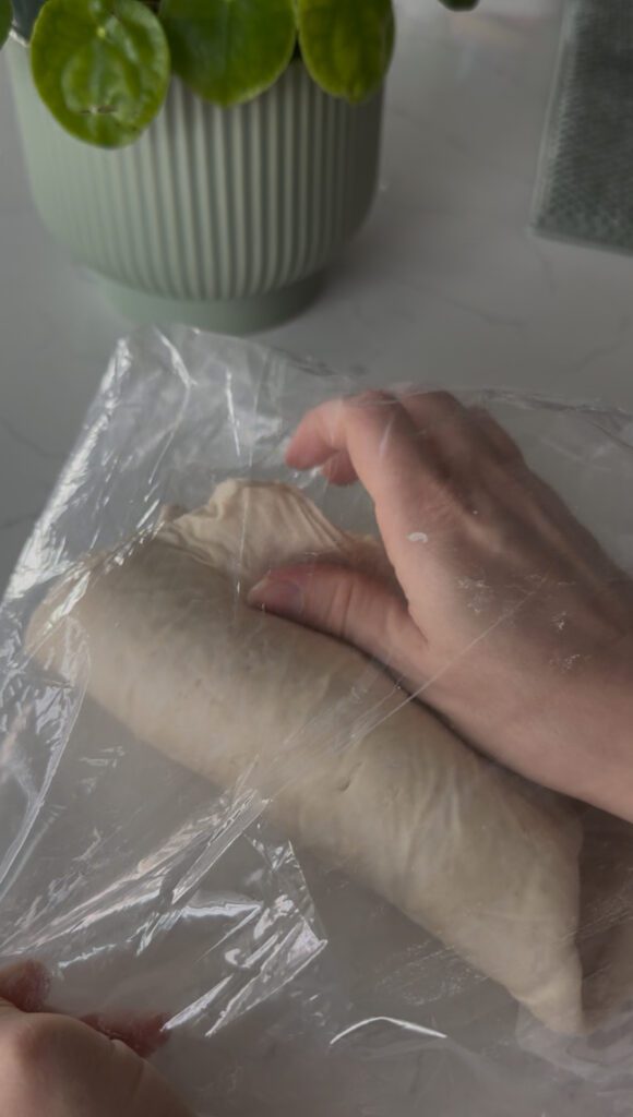 Folding dough four times