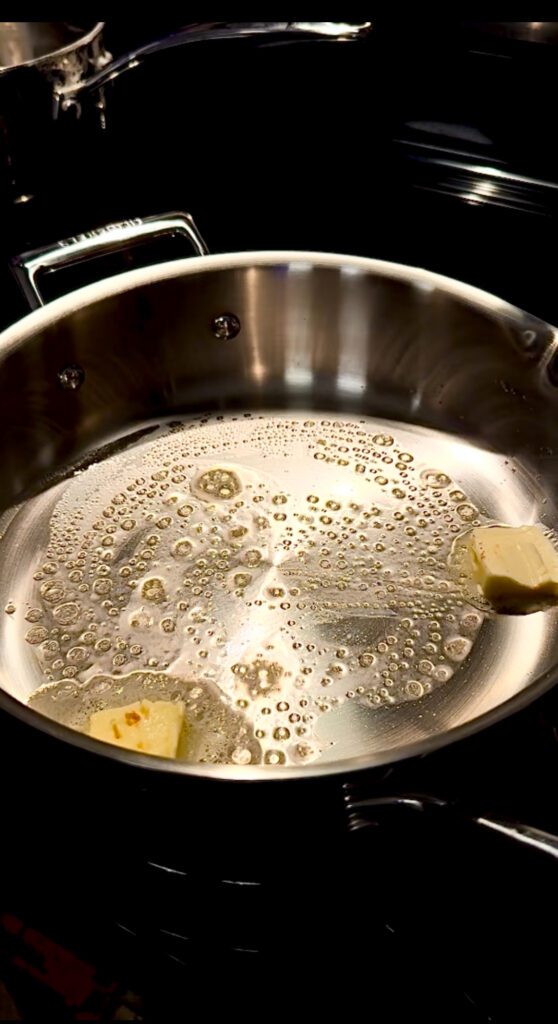 Butter melting in a pan