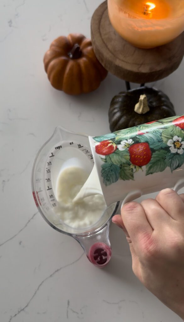 Warm milk for bread to activate yeast.