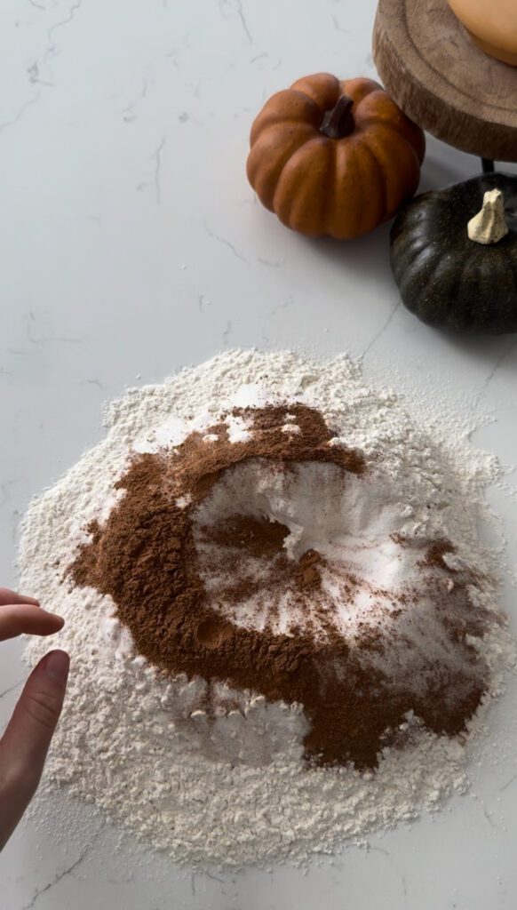 Adding spices to flour