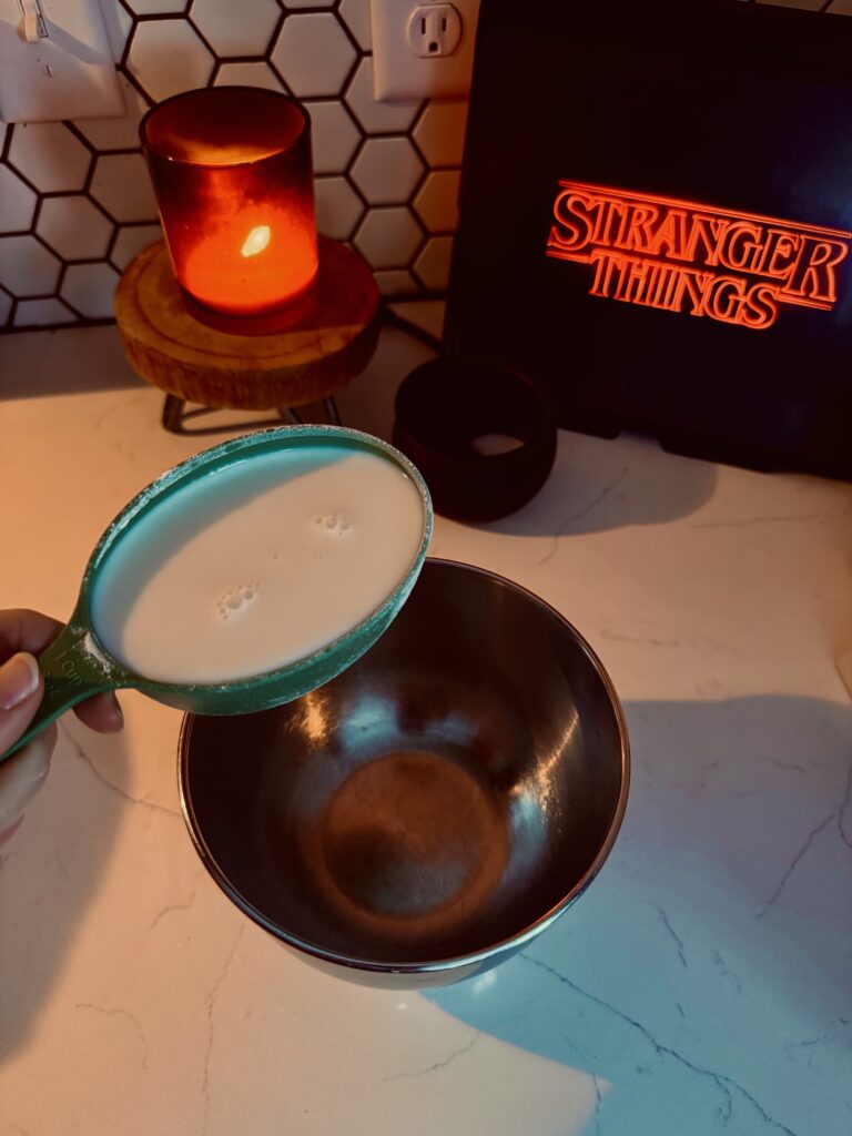 milk for the demogorgan waffles