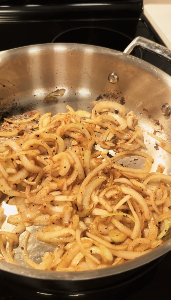 Caramelized Onions in pan.