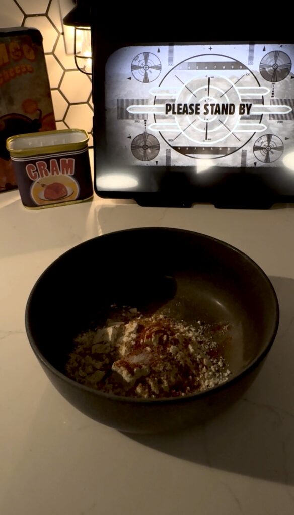 Flour and spices in a bowl