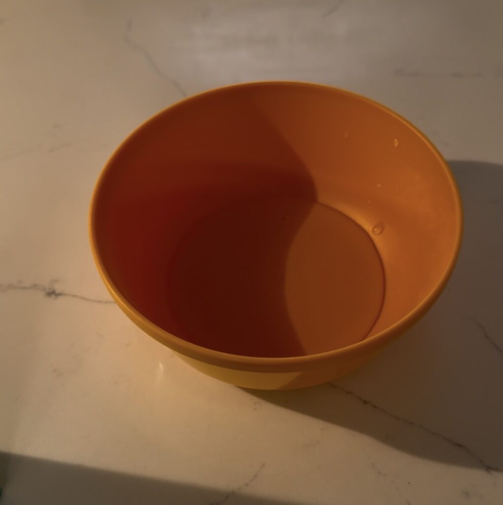 water in a bowl